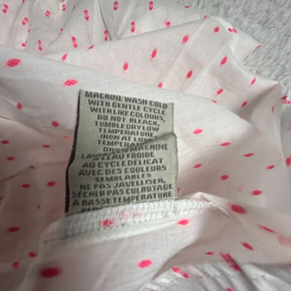 Charlie Paige Womens Pink Polka Dot Ruffle Sleeve Blouse Top XL 100% Cotton New - Picture 5 of 8